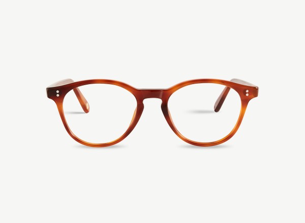 Front view of a pair of eyeglasses called the Fashioner in Amber