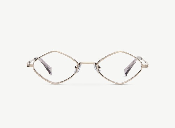 Front view of a pair of eyeglasses called the Trinity in Gunmetal