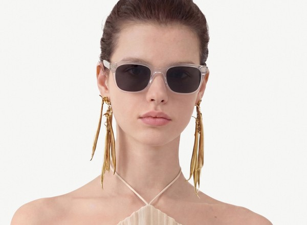 Front view of a pair of eyeglasses called the Creator in Crystal