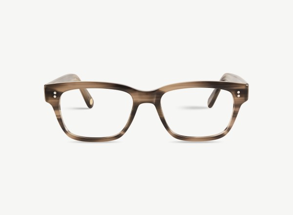 Front view of a pair of eyeglasses called the Exec in Ash