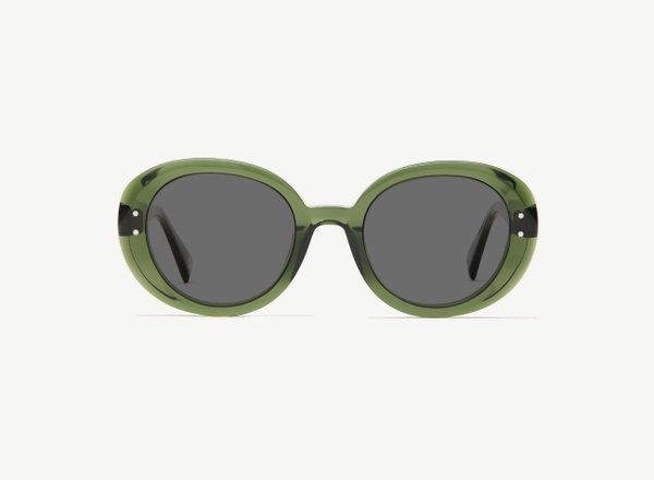 Front view of a pair of eyeglasses called the Collector in Jade