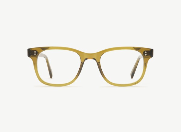 Front view of a pair of eyeglasses called the Creator in Olive