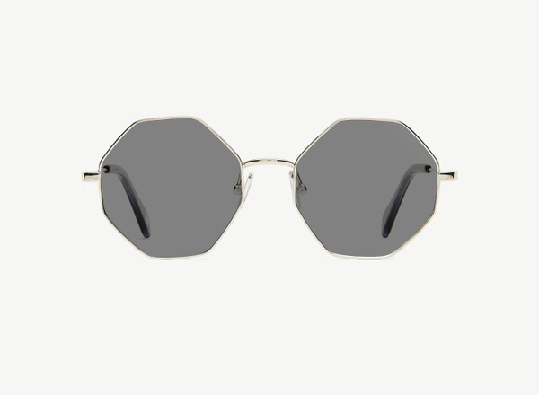 Front view of a pair of eyeglasses called the Utopian in Silver