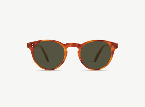 Front view of a pair of eyeglasses called the Bohemian in Amber