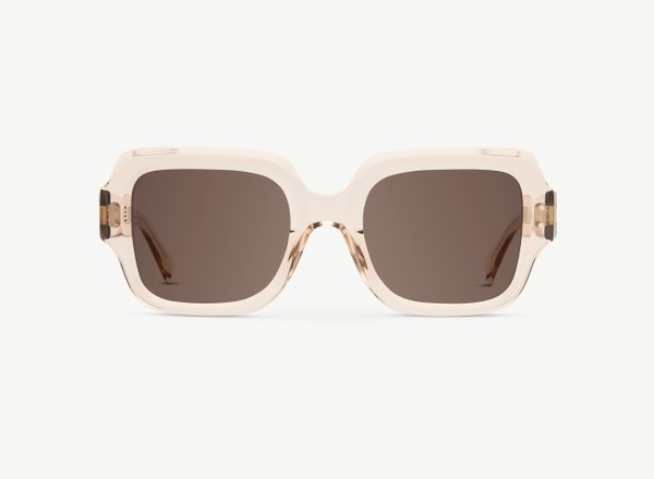 Front view of a pair of eyeglasses called the Provocateur in Nude