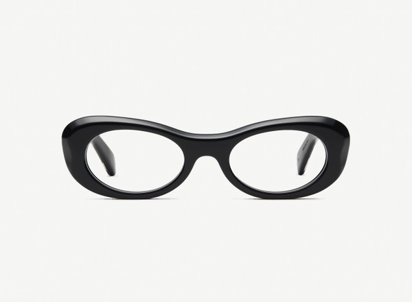 Front view of a pair of eyeglasses called the Flow in Black