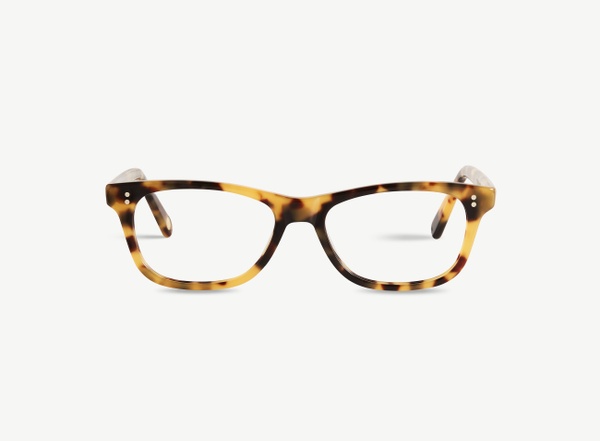 Front view of a pair of eyeglasses called the Romantic in Turtle