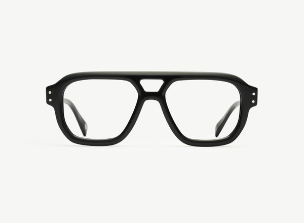 Front view of a pair of eyeglasses called the Admiral in Black
