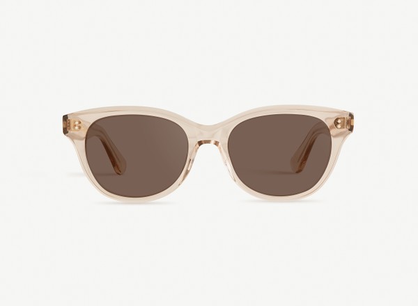 Front view of a pair of eyeglasses called the Soulmate in Nude
