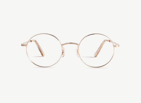 Front view of a pair of eyeglasses called the Stargazer in Gold