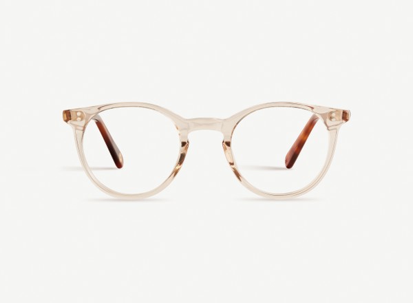 Front view of a pair of eyeglasses called the Traveller in Sunrise