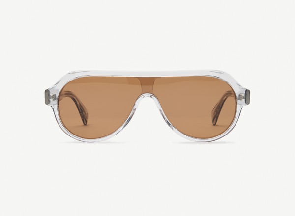 Front view of a pair of eyeglasses called the Seeker in Smoke