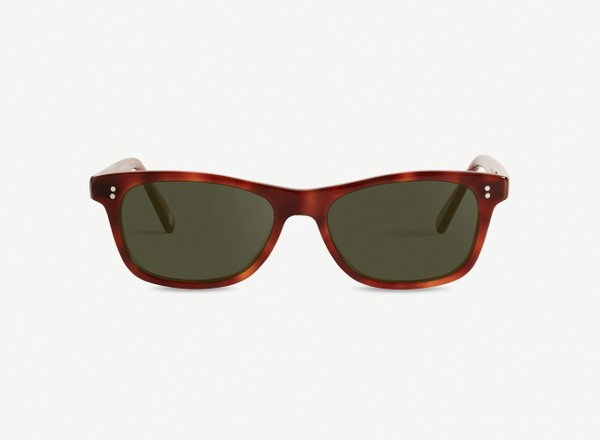 Front view of a pair of eyeglasses called the Romantic in Amber