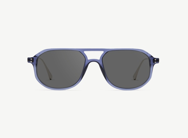 Front view of a pair of eyeglasses called the Explorer in Midnight