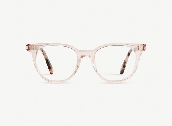 Front view of a pair of eyeglasses called the Aesthete in Rose
