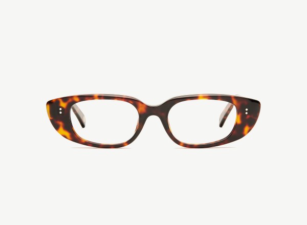 Front view of a pair of eyeglasses called the Darling in Tortoise