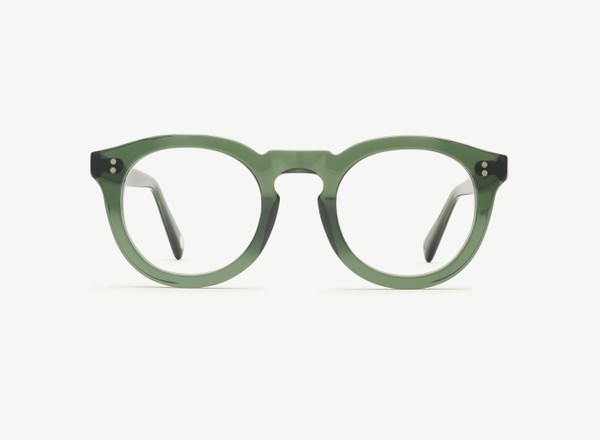 Front view of a pair of eyeglasses called the Charmer in Jade