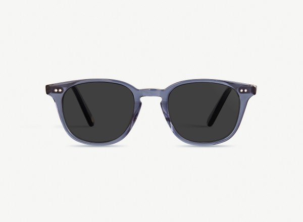 Front view of a pair of eyeglasses called the Samaritan in Midnight