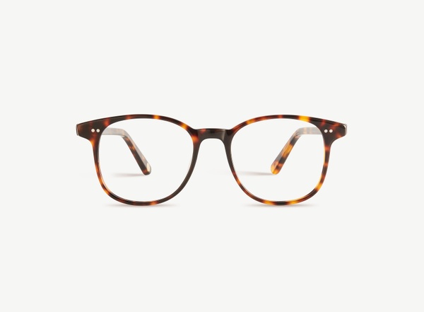 Front view of a pair of eyeglasses called the Wonder in Tortoise