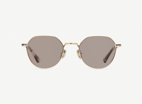 Front view of a pair of eyeglasses called the Scholar in Rose Gold