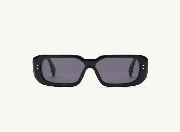 Front view of a pair of eyeglasses called the Cyclops in Black