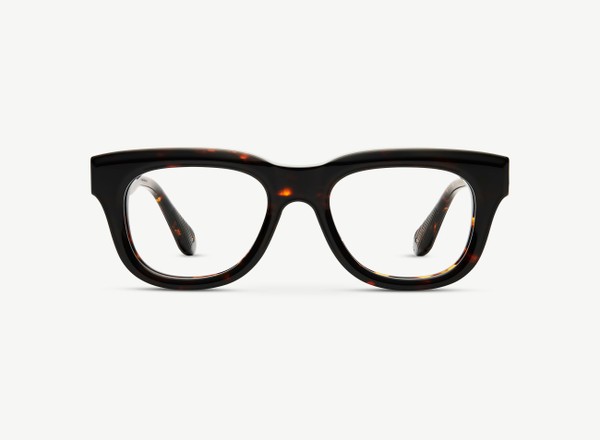 Front view of a pair of eyeglasses called the Tony in Casablanca