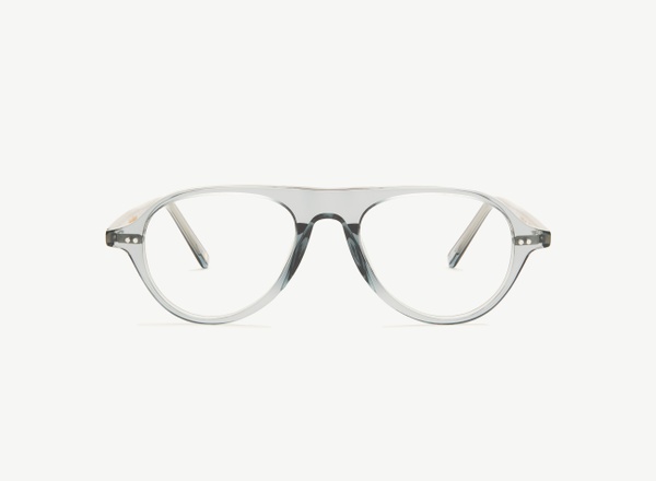 Front view of a pair of eyeglasses called the Pilot in Denim