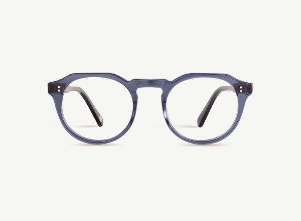 Front view of a pair of eyeglasses called the Sculptor in Midnight