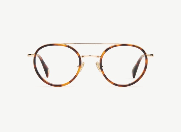 Front view of a pair of eyeglasses called the Prospect in Tortoise