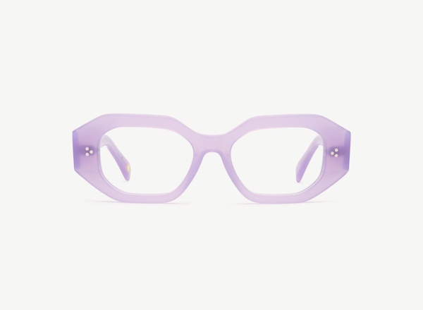 Front view of a pair of eyeglasses called the Rockstar in Orchid