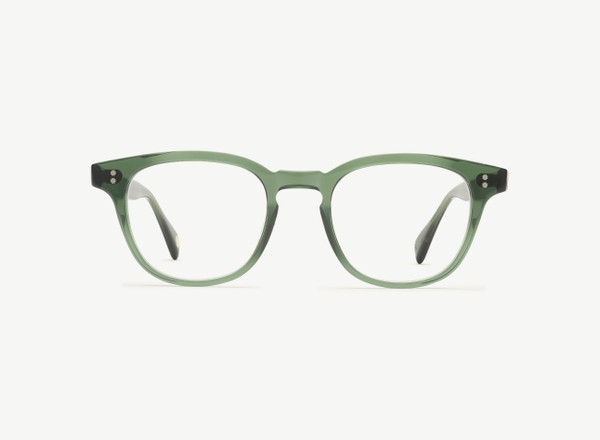 Front view of a pair of eyeglasses called the Believer in Jade