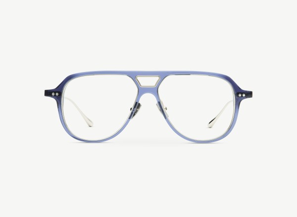 Front view of a pair of eyeglasses called the Aviator in Midnight