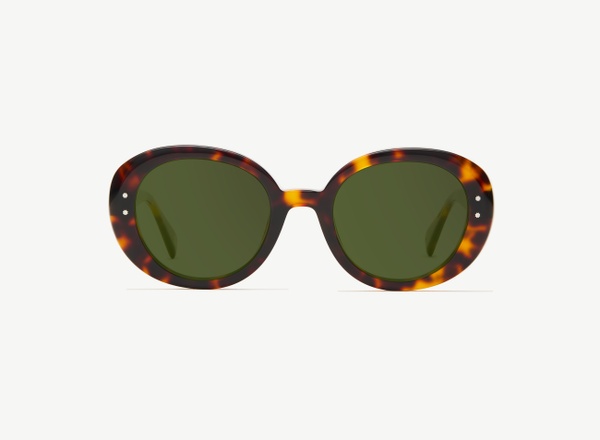 Front view of a pair of eyeglasses called the Collector in Tortoise