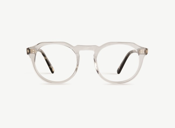 Front view of a pair of eyeglasses called the Sculptor in Frost