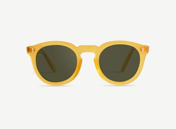Front view of a pair of eyeglasses called the Charmer in Sunflower