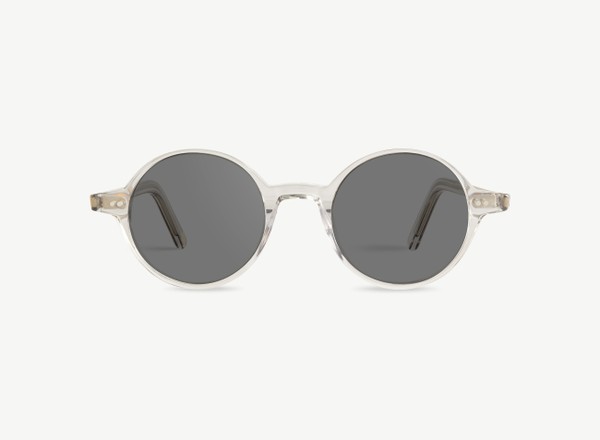 Front view of a pair of eyeglasses called the Visionary in Smoke