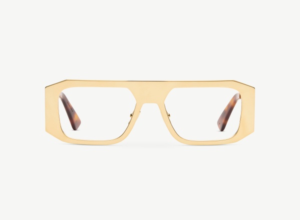 Front view of a pair of eyeglasses called the Astronaut in Gold