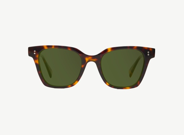 Front view of a pair of eyeglasses called the Lecturer in Tortoise