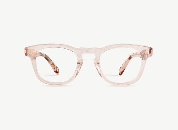 Front view of a pair of eyeglasses called the Diva in Rose