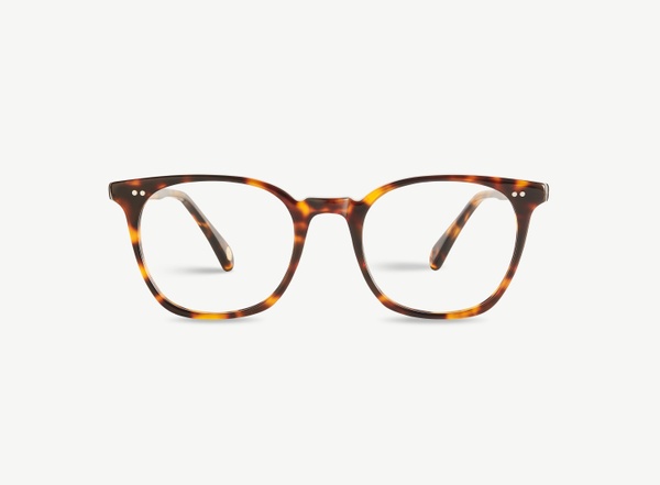 Front view of a pair of eyeglasses called the Pro in Tortoise