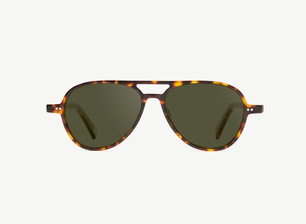 Front view of a pair of eyeglasses called the Radical in Tortoise