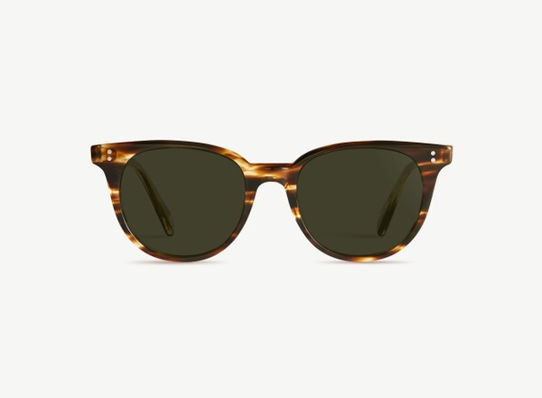 Front view of a pair of eyeglasses called the Aesthete in Tobacco