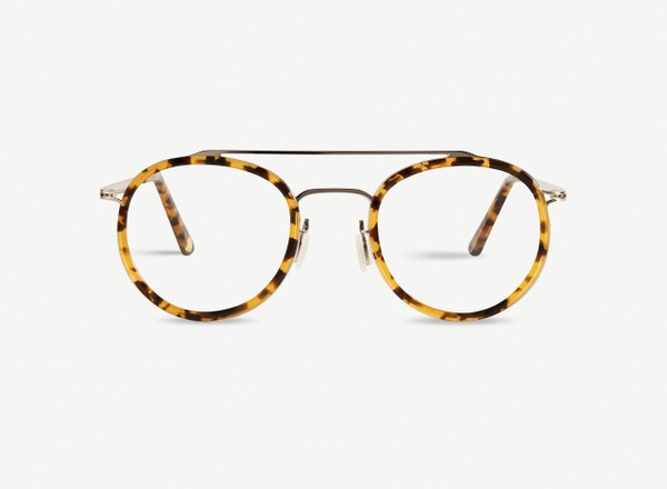 Front view of a pair of eyeglasses called the Player in Brandy