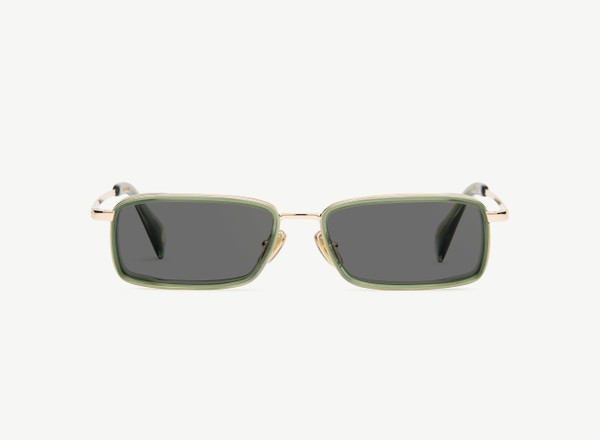 Front view of a pair of eyeglasses called the Pulse in Jade