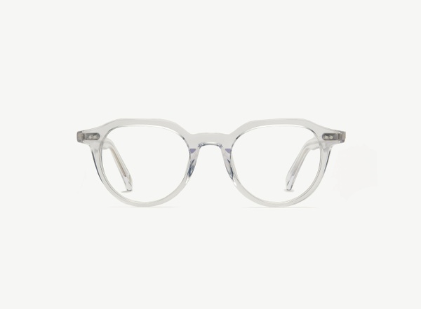 Front view of a pair of eyeglasses called the Director in Crystal