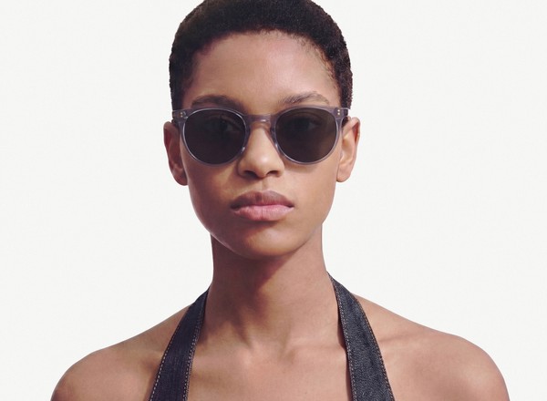 Front view of a pair of eyeglasses called the Parisian in Midnight