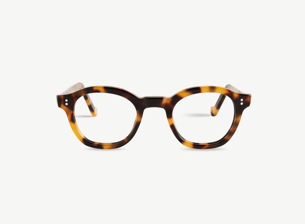 Front view of a pair of eyeglasses called the Designer in Chestnut