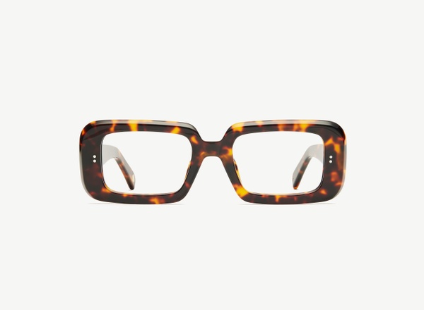 Front view of a pair of eyeglasses called the Boss in Tortoise