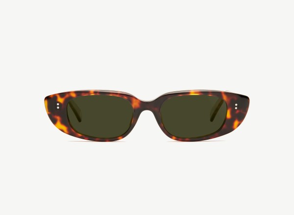 Front view of a pair of eyeglasses called the Darling in Tortoise
