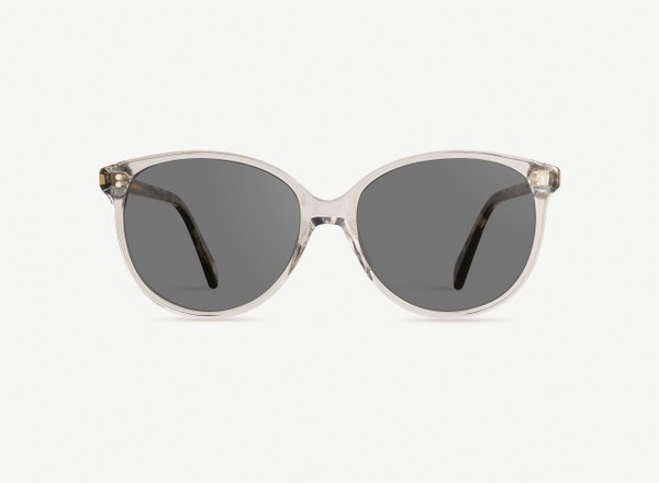Front view of a pair of eyeglasses called the Stylist in Frost